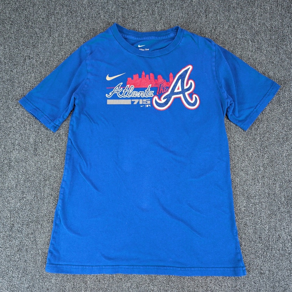 Nike Y2K Atlanta Braves MLB Graphic T-Shirt Youth Large 14/16 Blue Short Sleeve — photo 2